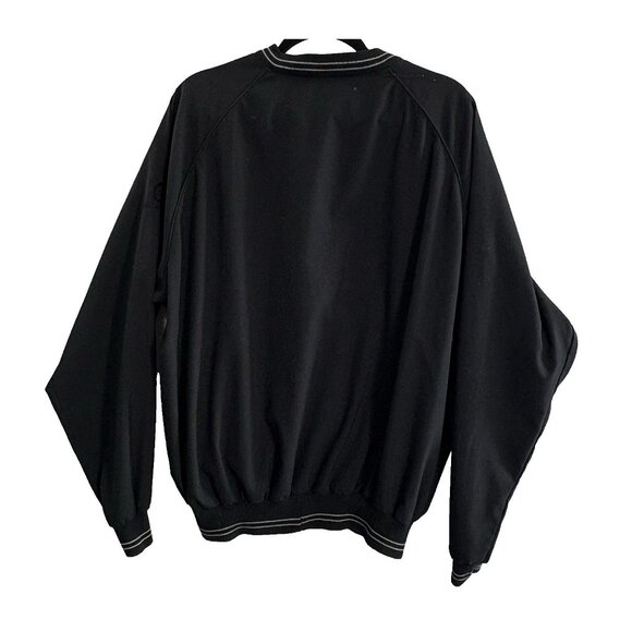 SUNDERLAND SCOTLAND Men Pullover Windbreaker Sweatshirt V Neck Sz L Black 23-18 - Picture 2 of 11
